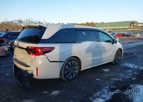 2025 Honda Odyssey Elite z USA, uszkodzony, nr VIN 5FNRL6H99SB007442